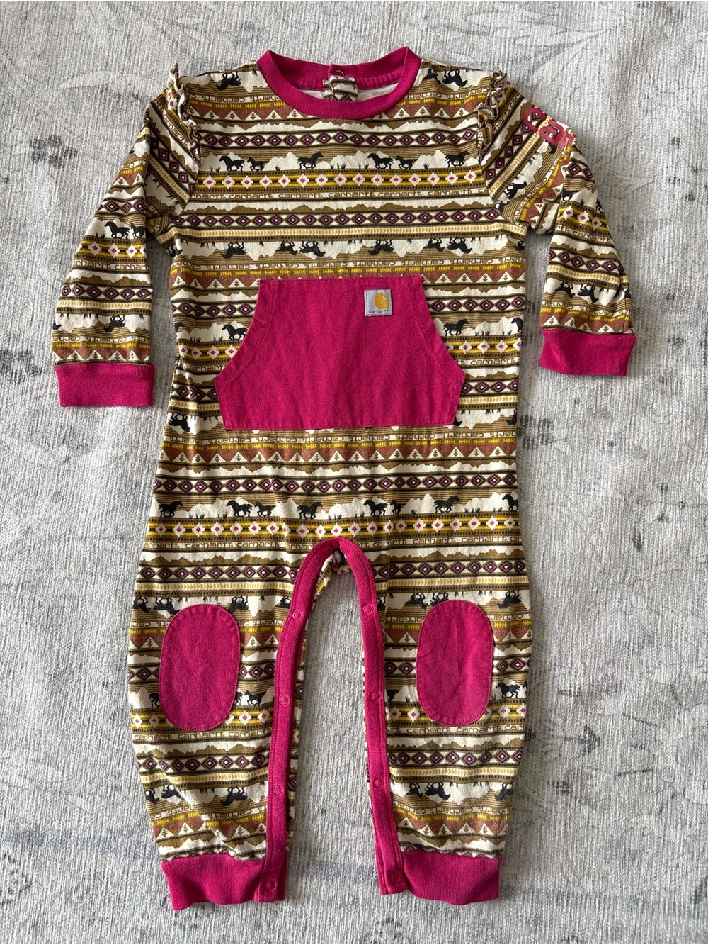 Carhartt Western Horse Aztec Romper Size 18m Cowgirl Ranch